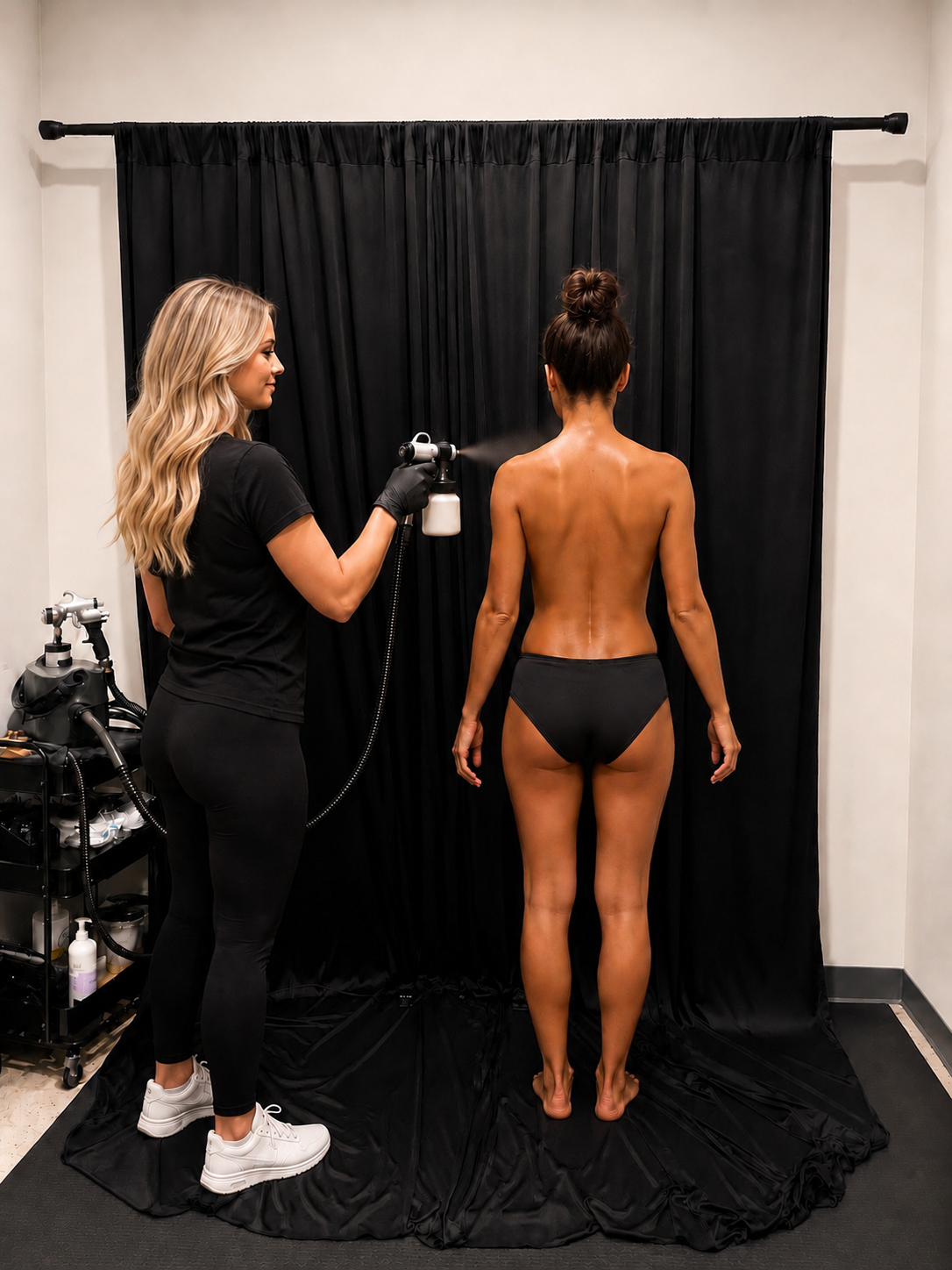 Custom airbrush tanning — natural spray tan at Citrus and Sage Wellness Retreat