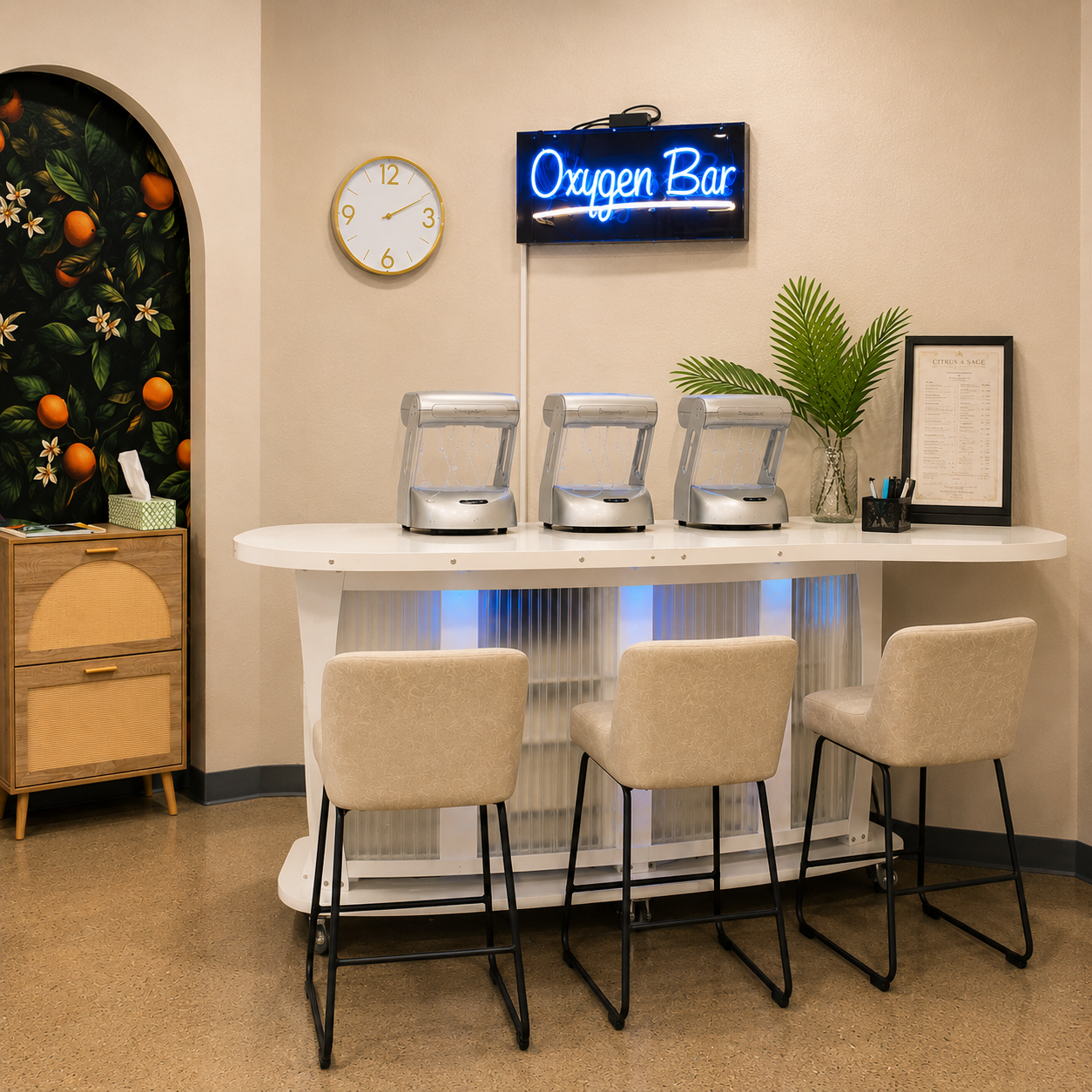 Oxygen Bar at Citrus and Sage Wellness Retreat in Redlands CA