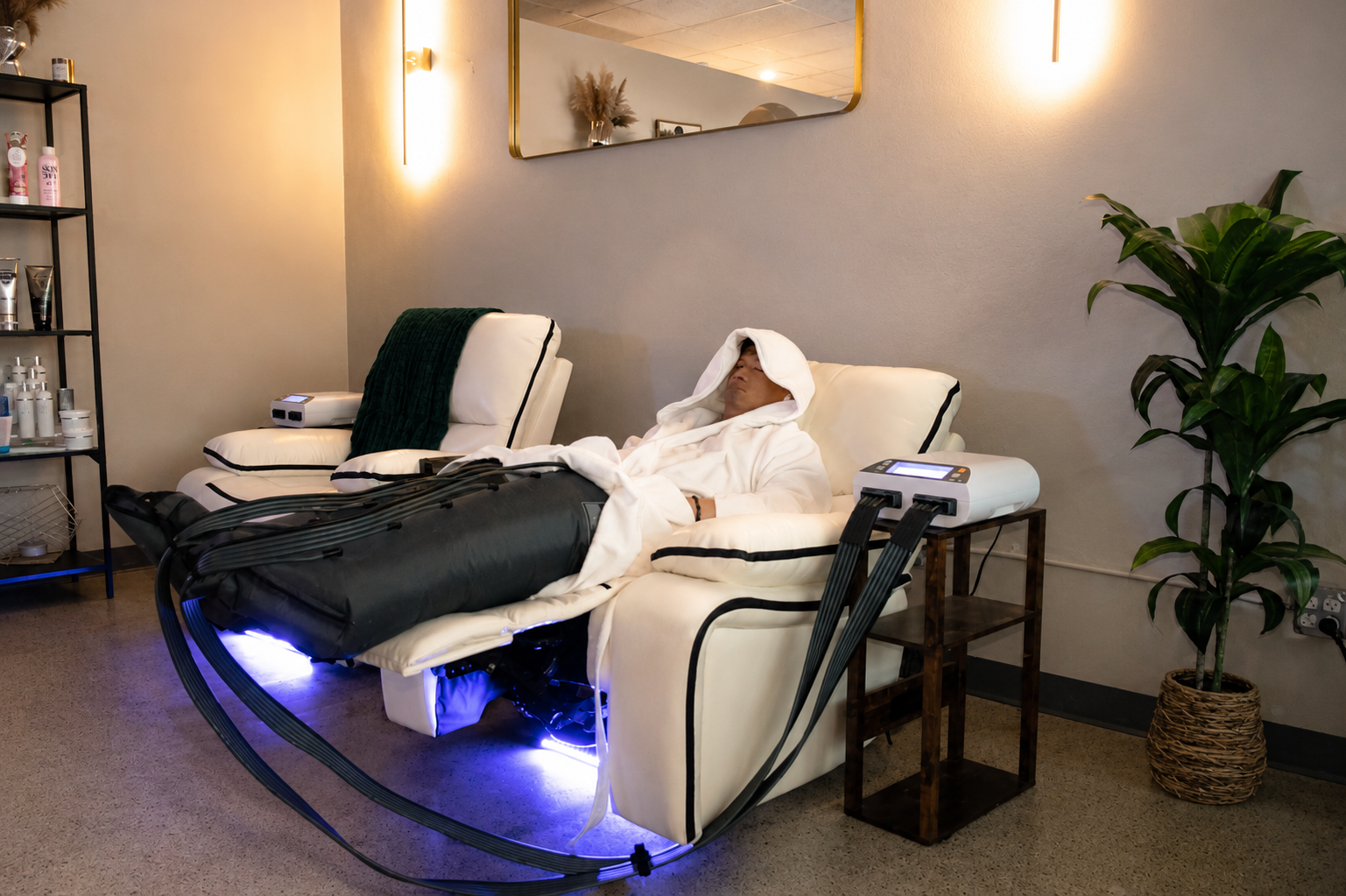 Lymphatic Compression included in the Signature Day Pass at Citrus and Sage Wellness Retreat in Redlands