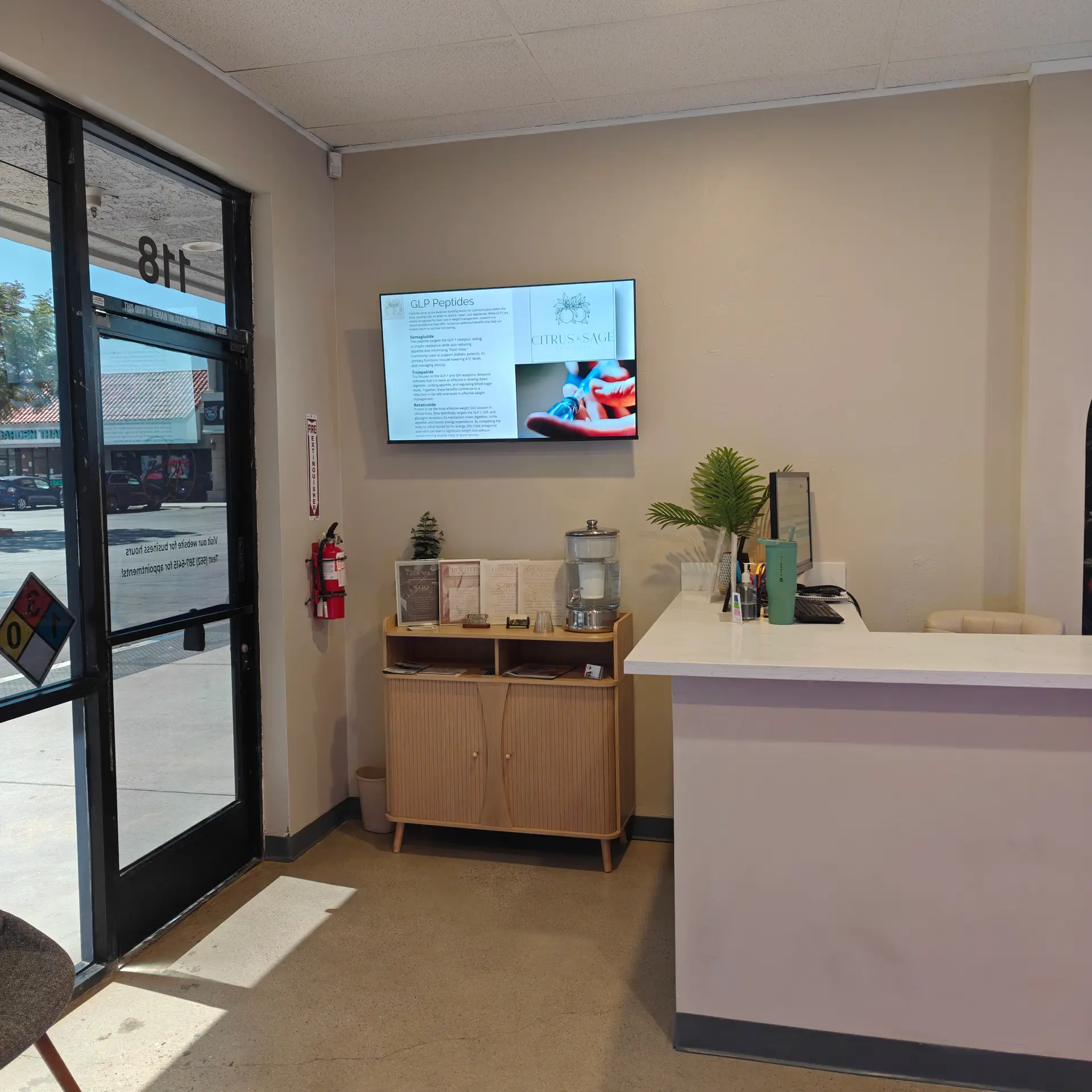 Citrus and Sage Wellness Retreat reception area in Redlands